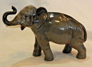 Royal Doulton By Charles Noke Grey Elephant Hn 2644 With Trunk In Salute