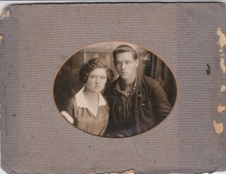 1930s Couple Handsome Young Man Pretty Woman Russian Old Antique Photo