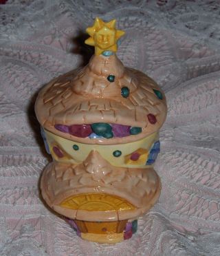 Vtg Disney Fairies Firefly Cottage Royal Doulton Hand Made Trinket Box Figurine