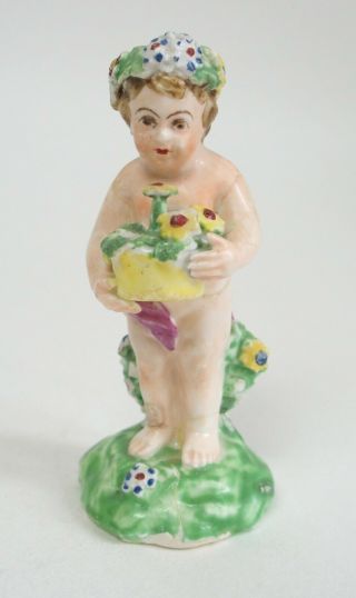 Lovely Antique Continental / English Porcelain Figure Of Cherub