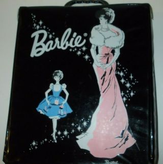 Vintage 1962 Barbie Doll Ponytail Carry Case Mattel Enchanted Evening In Black