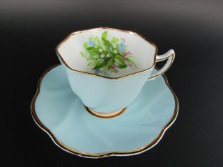 Vintage Clare Teacup And Saucer - Light Blue