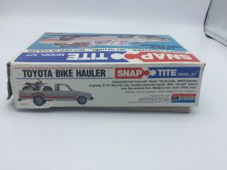 Vintage 1977 Monogram Snap Tite Toyota Bike Hauler Truck,  Dirt Bike Model Kit 4