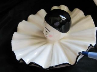 Vintage Pierrot Mime Clown Figurine Porcelain Ceramic Lg Art Trinket Box Marked