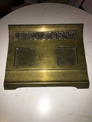 Antique Art Nouveau Geschutzt Real Bronze Inkwell Tray Only