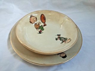 T.  A.  Mcnicol Childs Bowl And Plate Set - Sports Themed