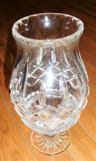 Vintage 2 Piece Glass Crystal Hurricane Candle Holder,  Cut Or Molded 9” Tall