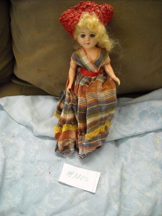 Large Vintage Old Sleep Eyed Storybook Doll Toy Hard Plastic Blond Hair 10 "