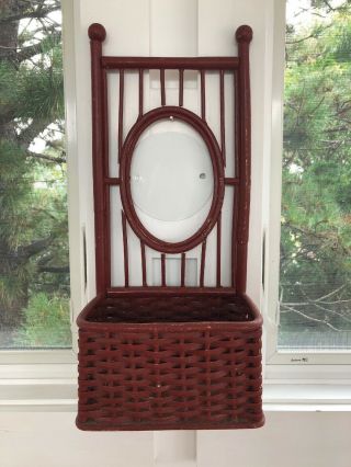 Vintage Wicker Victorian Style Hanging Basket/planter Unique Design