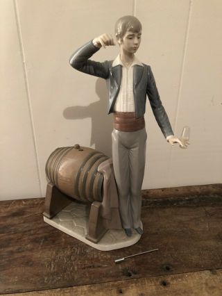 Vintage Lladro Wine Tester Figurine Priced To Sell Quickly Very Large Piece