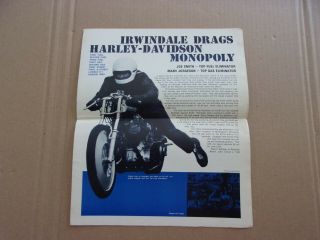 Vintage 1970 Irwindale Drag Races Harley Enthusiast Racing Issue