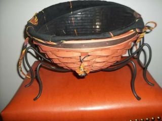 2006 Longaberger Wrought Iron Spider With Basket,  Liner,  Protector,  Tie On