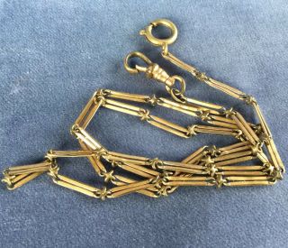 Antique Watch Fob Chain Necklace Repurpose Jewelry Gold Filled