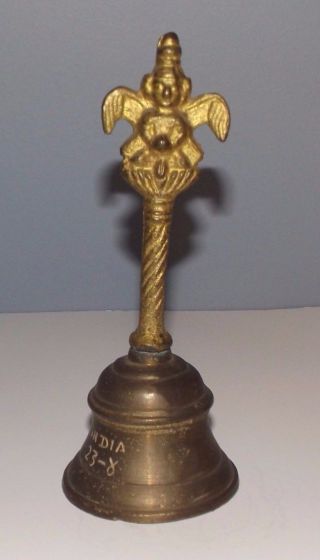 Vintage Metal Bell Handbell Figural Garuda Bird India 23 - 8 Brass ?