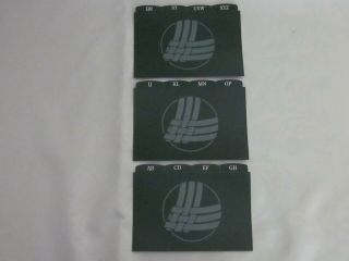 Set Of 12 Longaberger 4 " X 6 " Green Recipe Divider Cards A - Z & Categories