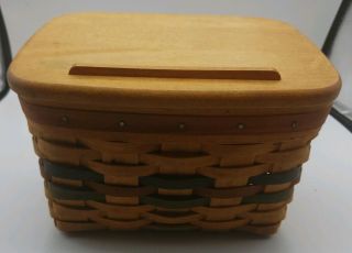 1994 Longaberger Shades Of Autumn Recipe Basket With Lid In.