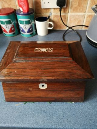 Antique Box With Inlay Arts & Crafts