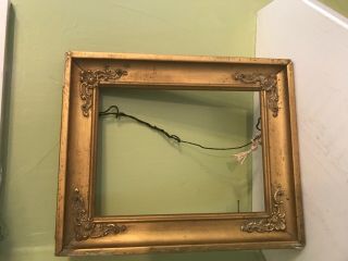 Vintage Old Picture Frame Distressed Wood Gold Fits An 8 " X 6 " Painting
