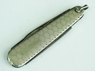 Antique Vintage Art Deco Signed A&z Gentleman Pocket Knife Watch Fob Gold Fill