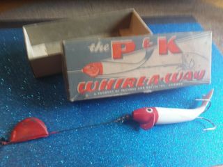 Vintage Whirl A Way Lure P&k Red & White
