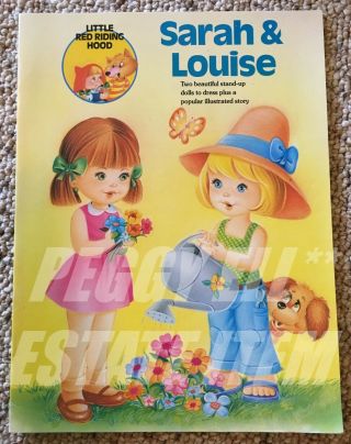 1984 Printed In Spain " Sarah & Louise " Paper Doll Book W/red Riding Hood Story