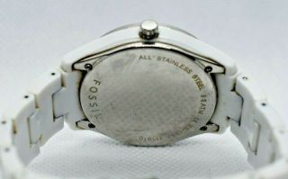 Fossil Stella White Plastic 38mm Women ' s Watch Crystal Accent Bezel ES1967 B 5