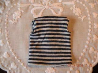 Vintage Barbie Doll Clothes Black And White Knit Top With Label