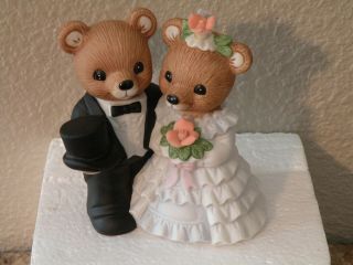 Home Interiors Vintage Bride And Groom Wedding Bears Figurines 1407 Nib