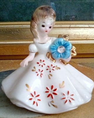 Antique Little Girl Birth Month Figurine,  Clear Glass,