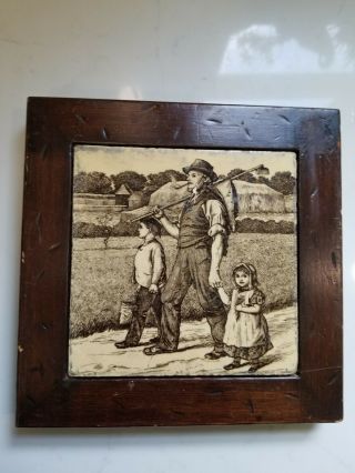 Antique Transfer Ware Tile - Signed W.  Wise 1800 