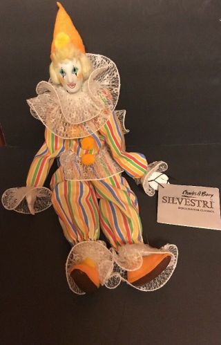 Vintage 1986 Silvestri Collectable Porcelain Clown Doll