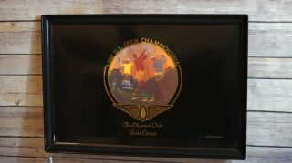 Vintage Large Couroc Tray 1987 U.  S.  Open Championship Golf Lacquered Inlaid