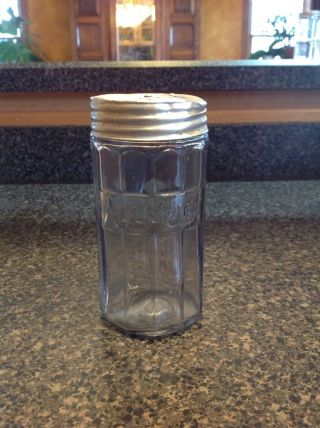 Antique Glass Allspice Jar With Lid For Hoosier Cabinet