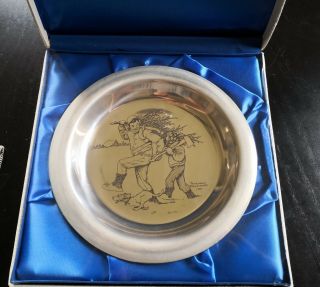 Norman Rockwell Sterling Silver Christmas Plate