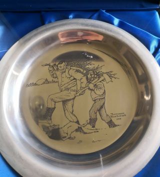 Norman Rockwell Sterling Silver Christmas Plate 2