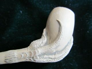 Antique Complete Clay Pipe - Bird ' s Claw Grasping Egg Used/Dirty Made in England 5