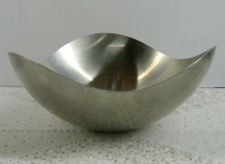 Georg Jensen Denmark Bloom Mirror Bowl Stainless Steel 4 3/8 " High X 9 3/4 " Wide