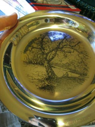 SOLID STERLING SILVER JAMES WYETH Along the Brandywine FRANKLIN PLATE 1972 4