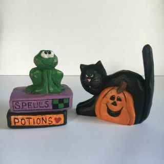 Halloween Midwest Of Cannon Falls Eddie Walker Signed 2 Piece Cat And Frog