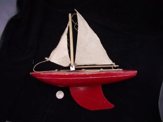 Birkenhead Red Star Yacht Wood Pond Sail Boat Made In England