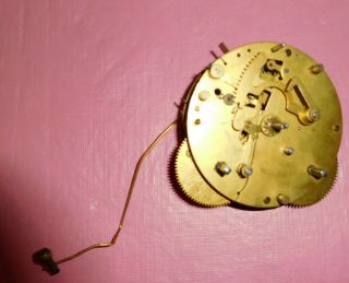 Antique Unsigned Time And Strike Clock Movement For Parts/repair