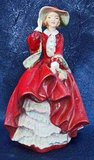 Royal Doulton Figurine Top Of The Hill Hn1834 Lady In Red 7 1/4 Inches