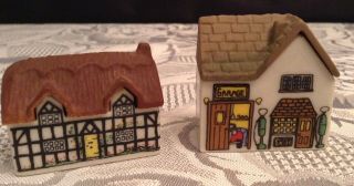 Wade " Whimsey On Way " Set Of 2.  Houses.  The Cottage & Whimsey Service Station