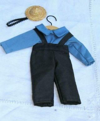 Vintage Amish Boy and Girl Doll Clothes Pair on Hangers 2