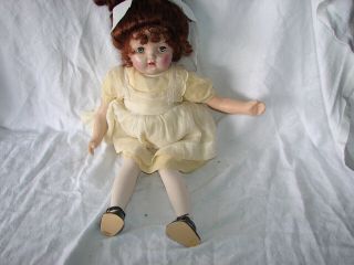 Vintage 18 Inch Doll Hard Plastic Head Marked 350 Soft Body Sleep Eyes Teeth