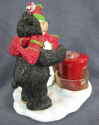 Yankee Candle Votive Holder Christmas Snowman Black Bear 2012 Figural 1264223 2