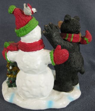 Yankee Candle Votive Holder Christmas Snowman Black Bear 2012 Figural 1264223 3
