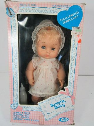 Vintage 1979 Playmates Sweetie Baby Doll With Bottle 1970 