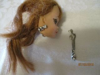 Vintage Barbie Head With Earring & Necklace Set 1960 
