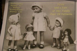 Vintage Doll Clothes Patterns For Compo F&b Patsy Family Dolls